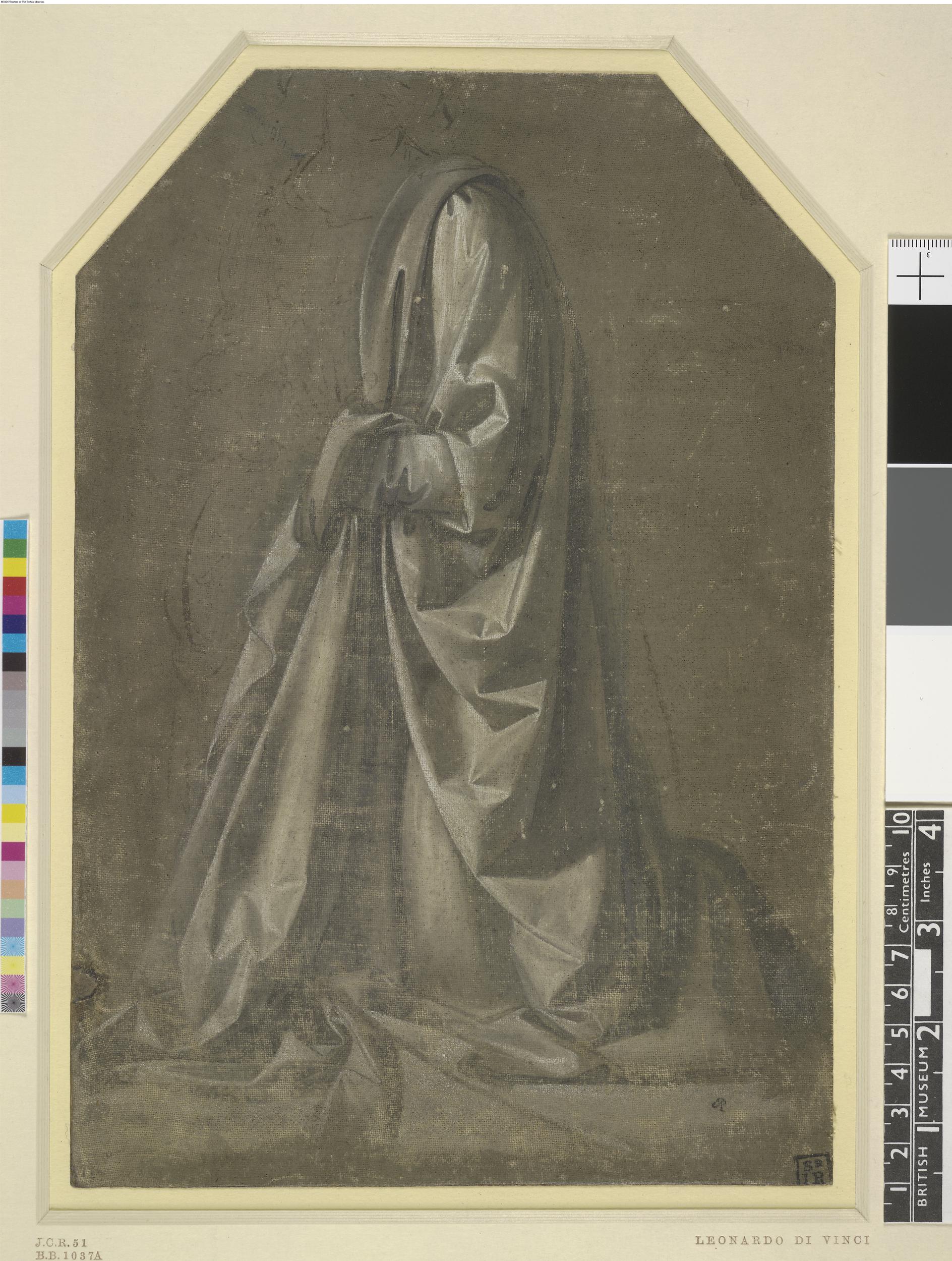 Leonardo da Vinci - 1895,0915.489, A study of drapery for a kneeling woman — Leonardo da Vinci